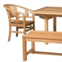 set 176 -- 43 x 71-194 inch rectangular extension table (tb-e020) with captains armchairs (fully built) (ch-0104) & classic backless bench (ch-067 r)